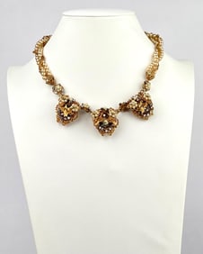 Mid Century Original by Robert Pearl and Rhinestone Necklace
