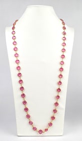 Swarovski Necklace with Pink Crystal Set Links