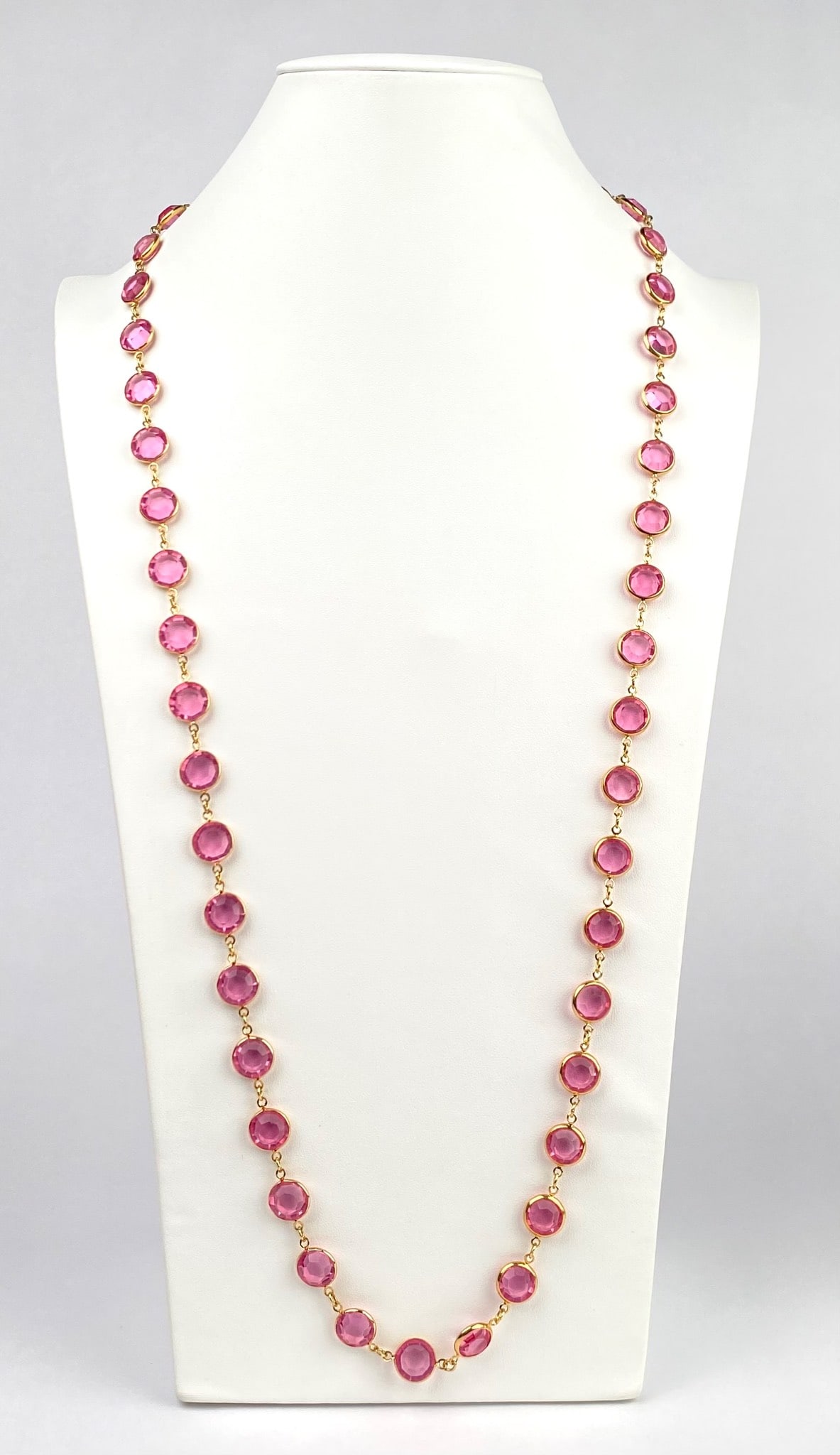 Swarovski Necklace with Pink Crystal Set Links (1 of 7)