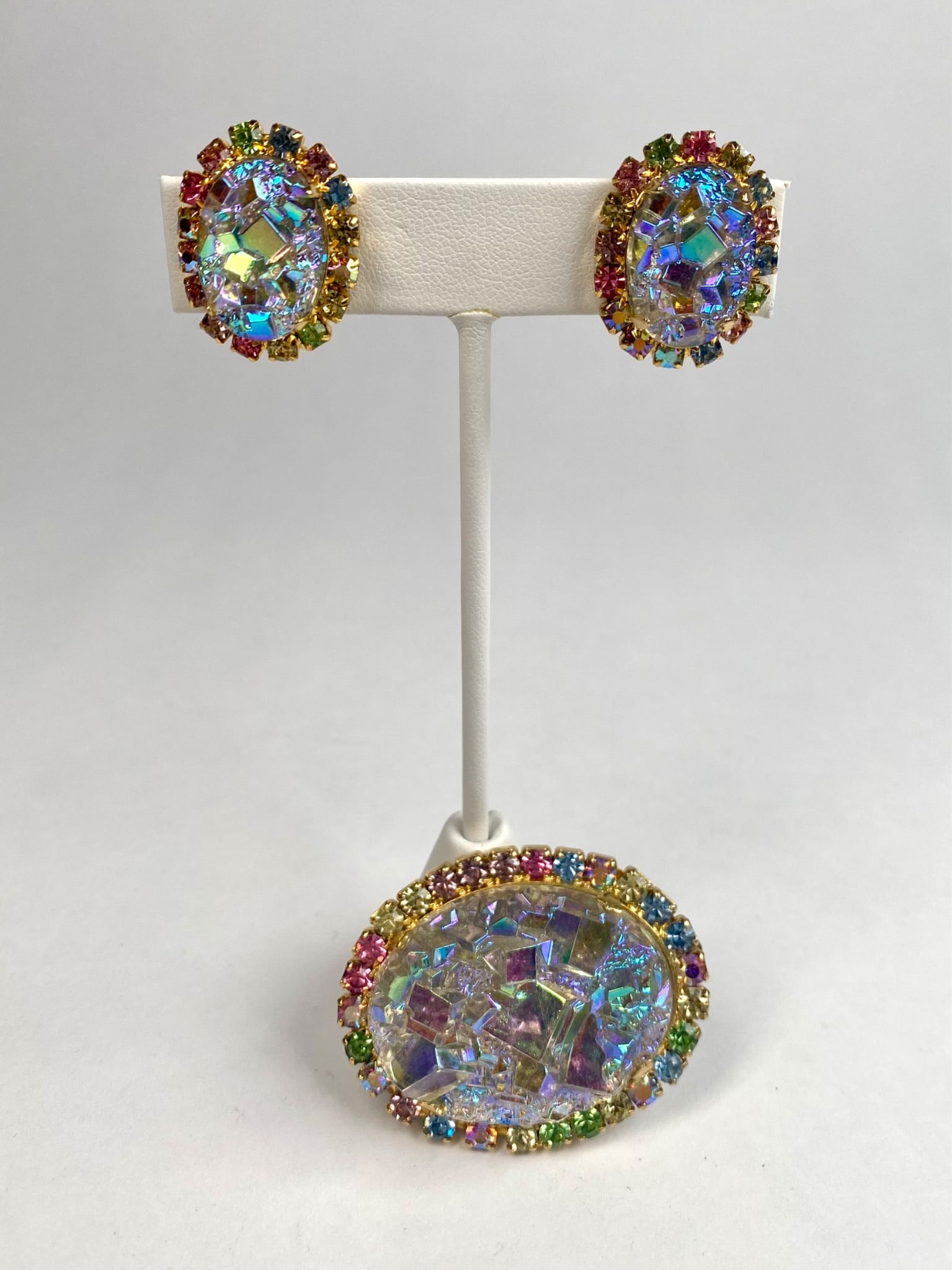 Juliana Confetti Lucite Brooch and Earring Set (1 of 12)