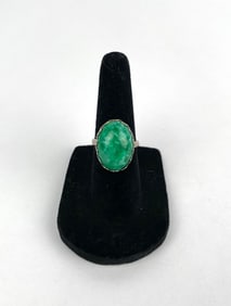 Jadeite and Sterling Silver Ring