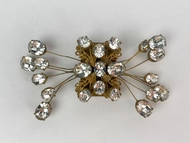 Mid Century Vintage Rhinestone Spray Brooch