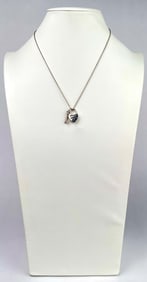 Mickey Mouse Sterling Silver Heart Padlock Necklace