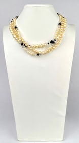 Art Deco Givenchy Multi Strand Faux Pearl Necklace
