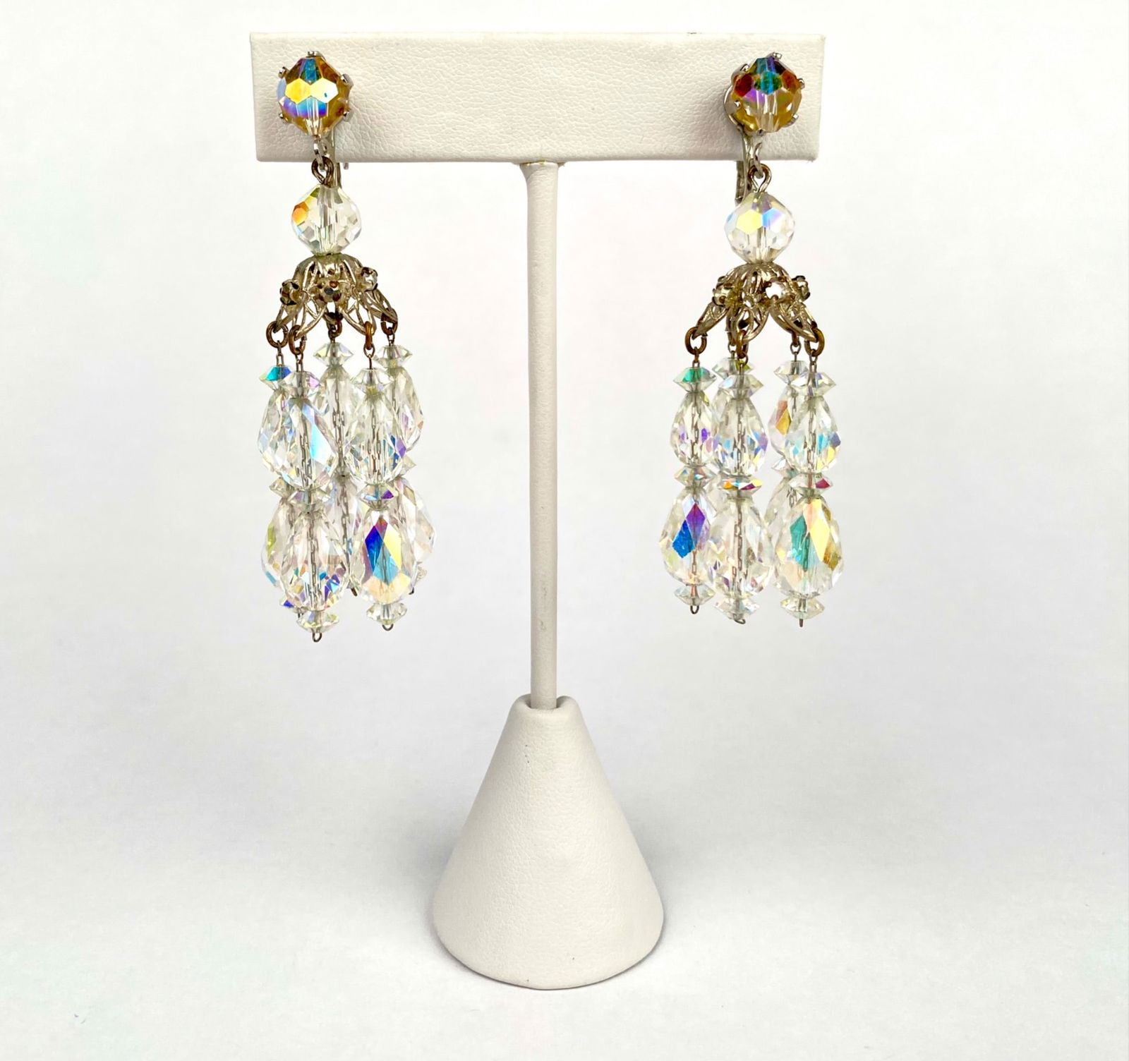 Crystal Chandelier On Earrings with Silver Tone Accents (1 of 6)