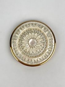 Vintage Melissa England Mother of Pearl Compact Mirror
