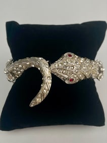 Vintage Rhinestone Snake Wrap Bracelet
