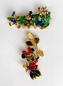 Walt Disney Napier Character Enamel Brooch Set