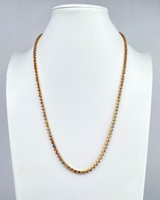Gold Tone Necklace With Colorful Rhinestone Accents