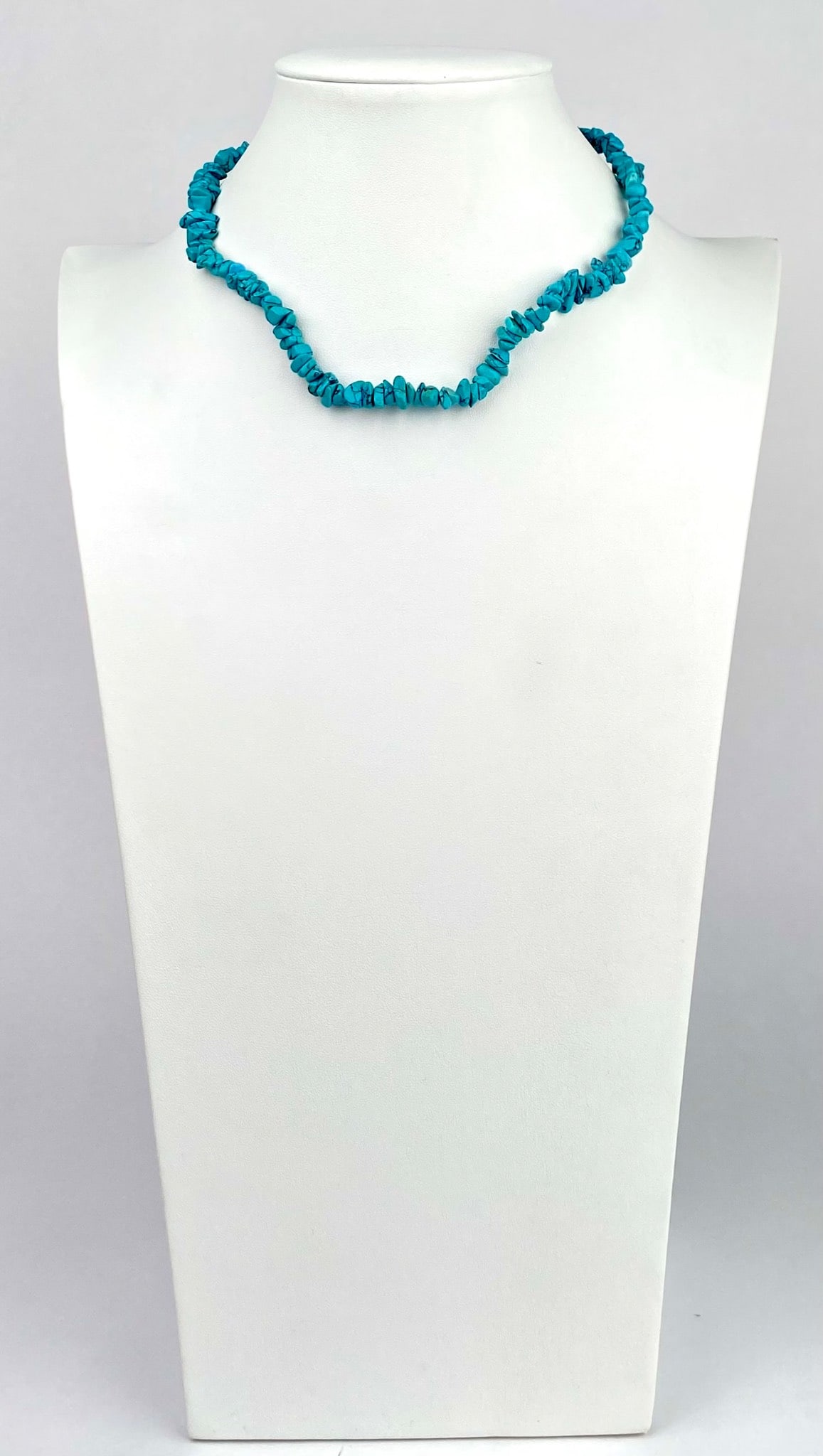 Turquoise Chip Beaded Necklace with Gold Tone Clasp (1 of 8)