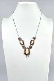 Sterling Silver Victorian Cameo Necklace