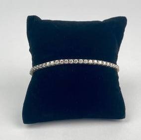 Sterling Silver Bracelet with Cubic Zirconia Stones