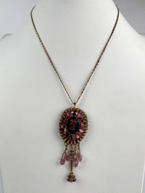 Victorian Revival Cameo Pendant Necklace (20 12K Chain)