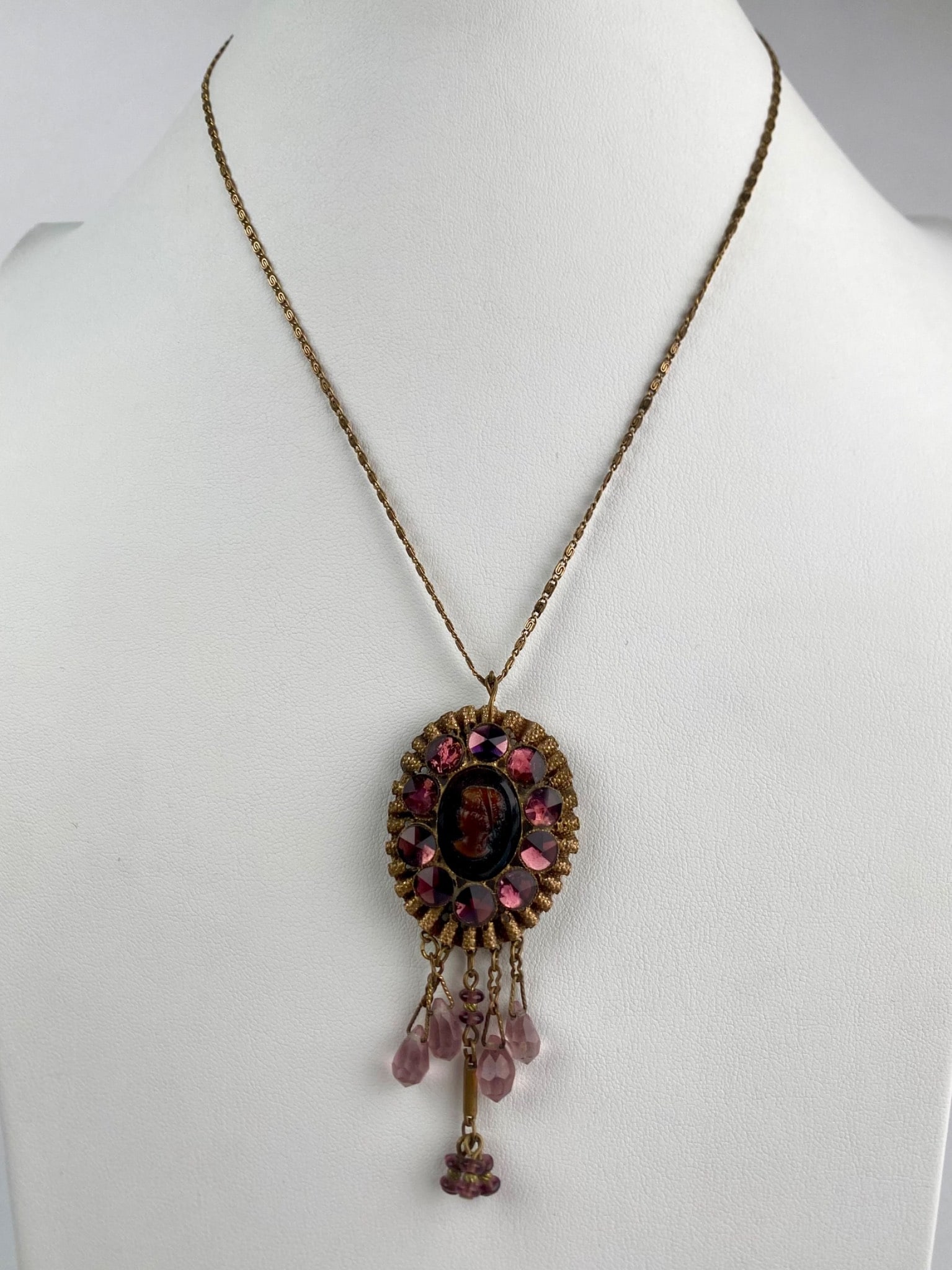 Victorian Revival Cameo Pendant Necklace (20 12K Chain) (1 of 12)