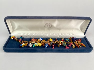 Disney x Bradford Exchange Charm Bracelet with Dozens of Enamel Character Charms