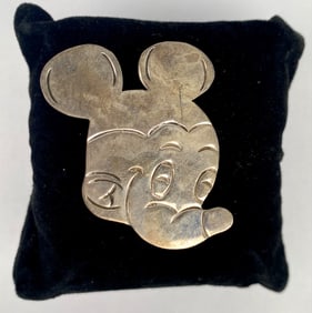Mexico Sterling Silver Mickey Mouse Pin Brooch