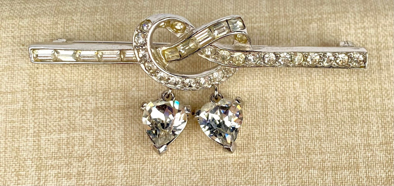 Mid Century Marcel Boucher Rhinestone Heart Brooch (1 of 8)