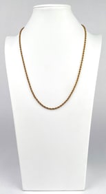 Vintage 1/20 12K Gold Filled Rope Chain Necklace