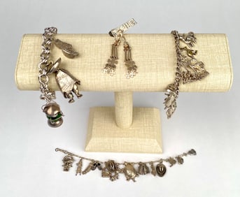 Assorted Sterling Silver Charm Bracelets and Earrings