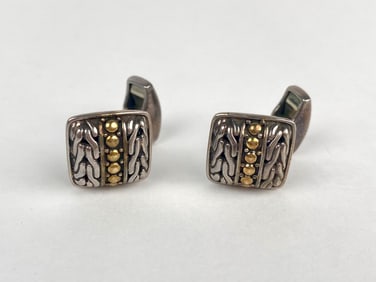 Sterling Silver and 18K Gold Cufflinks Made in Indonesia
