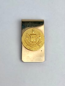 Vintage Detroit Golf Club Gold Tone Money Clip