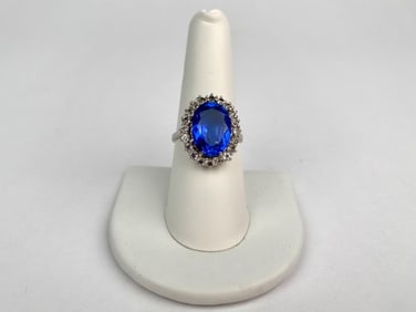 Sterling Silver Royal Dreams Ring with Sapphire Blue Center Stone