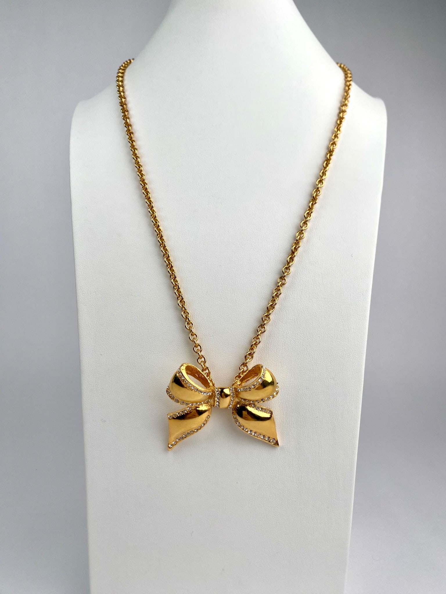 Kenneth Jay Lane Bow Necklace with Rhinestone Accents (1 of 12)