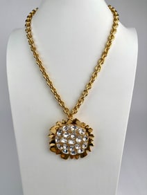 Kenneth Jay Lane Necklace with Sunburst Crystal Pendant