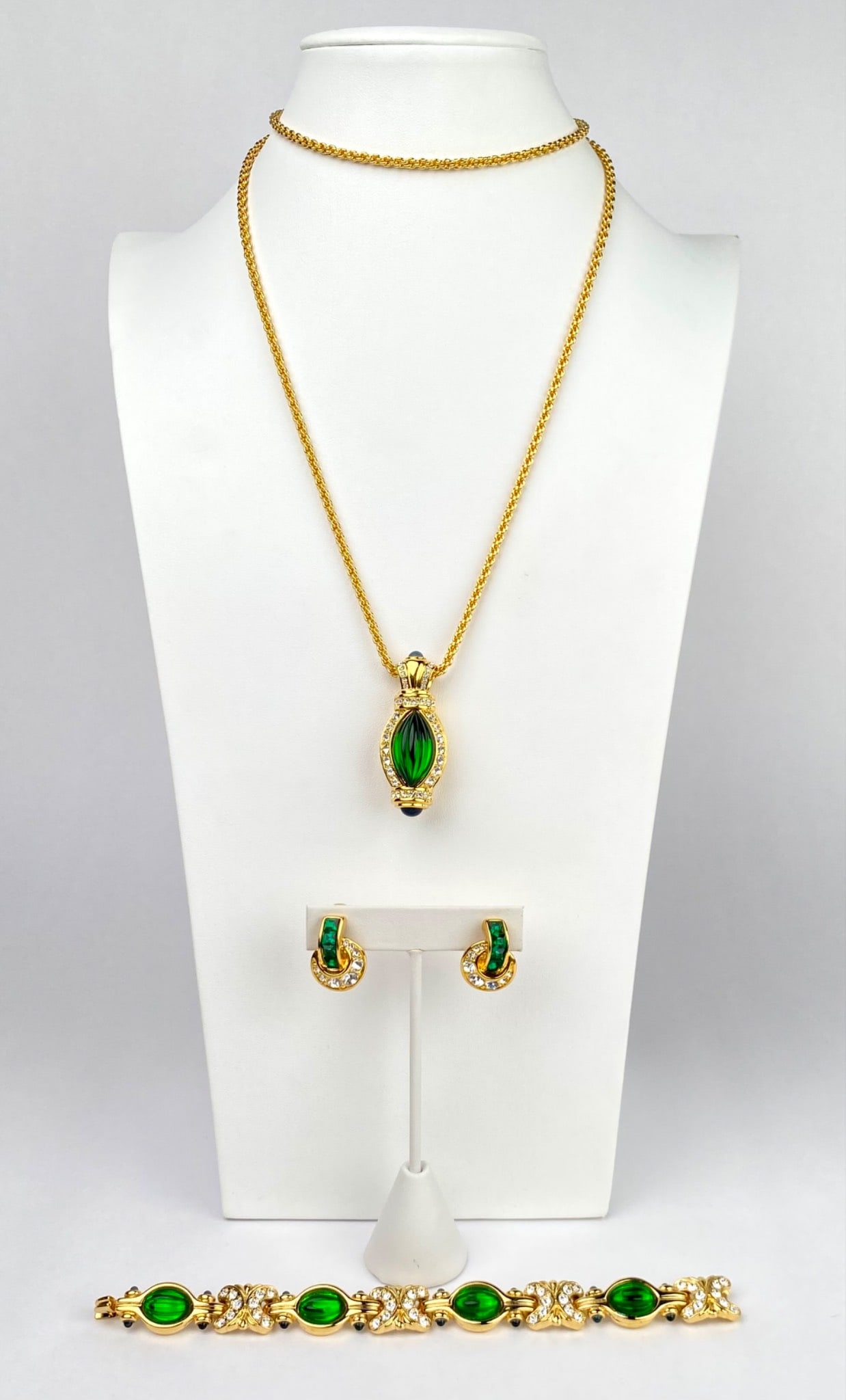 Nolan Miller Jewelry Set with Green and Rhinestone Accents (1 of 12)