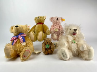 Collection of Six German Artist Bears (Steiff and Hermann)