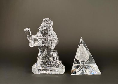 Waterford Crystal Holiday Figurines (Santa and Christmas Tree)