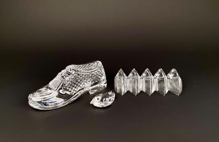 Set of 3 Crystal Objects (Baccarat and Waterford Crystal)