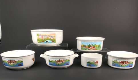 Set of 6 Villeroy & Boch 'Design Naif' Serving Bowls