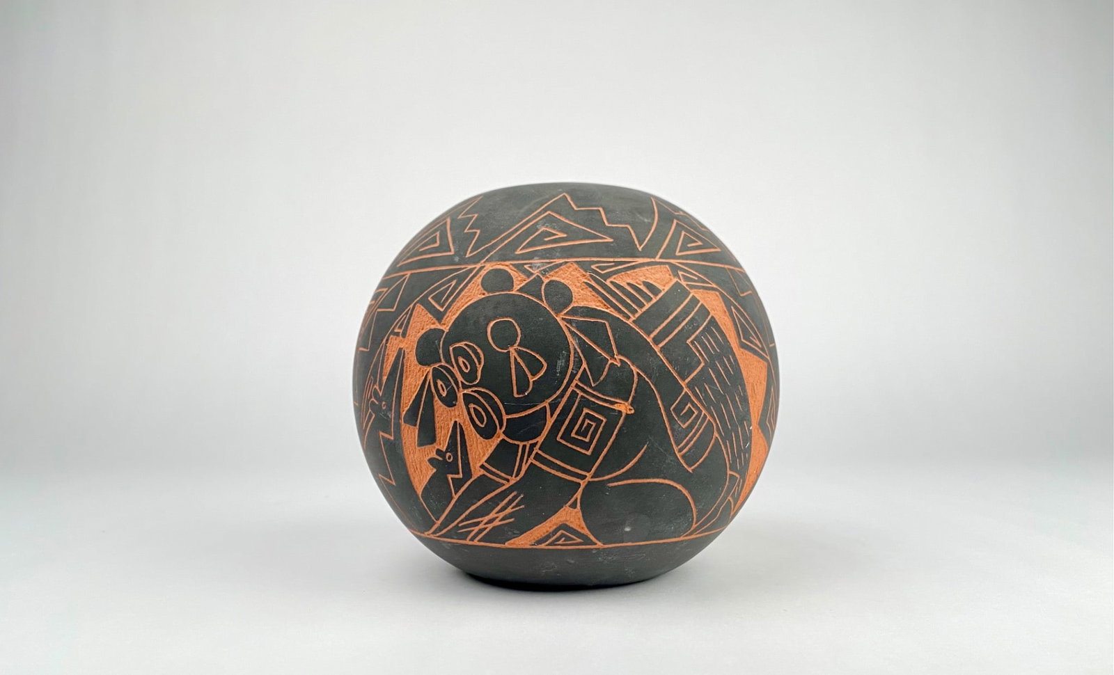Black and Red Acoma (Hopi Pottery Sphere by Dalawepi Ergil Vallo) (1 of 10)