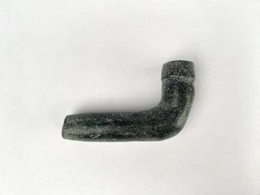 Dark Stone Smoking Pipe with Curved Shape