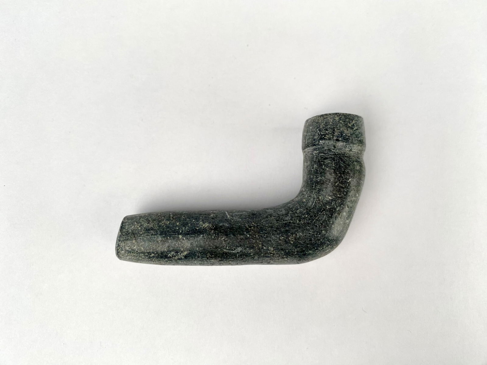 Dark Stone Smoking Pipe with Curved Shape (1 of 8)