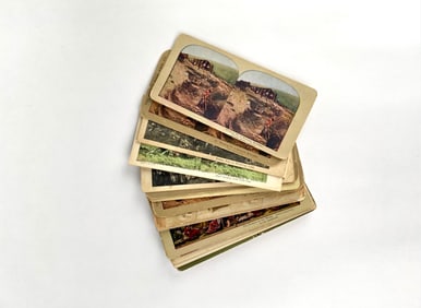 19 Vintage Stereoview Cards Depicting Scenes and Landscapes