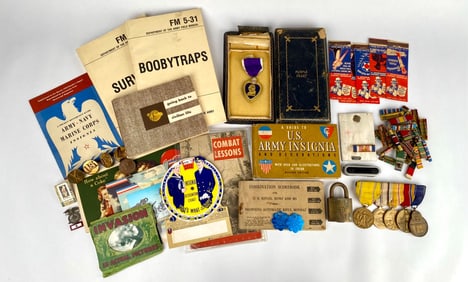 World War II Military Memorabilia Lot (Including Purple Heart)