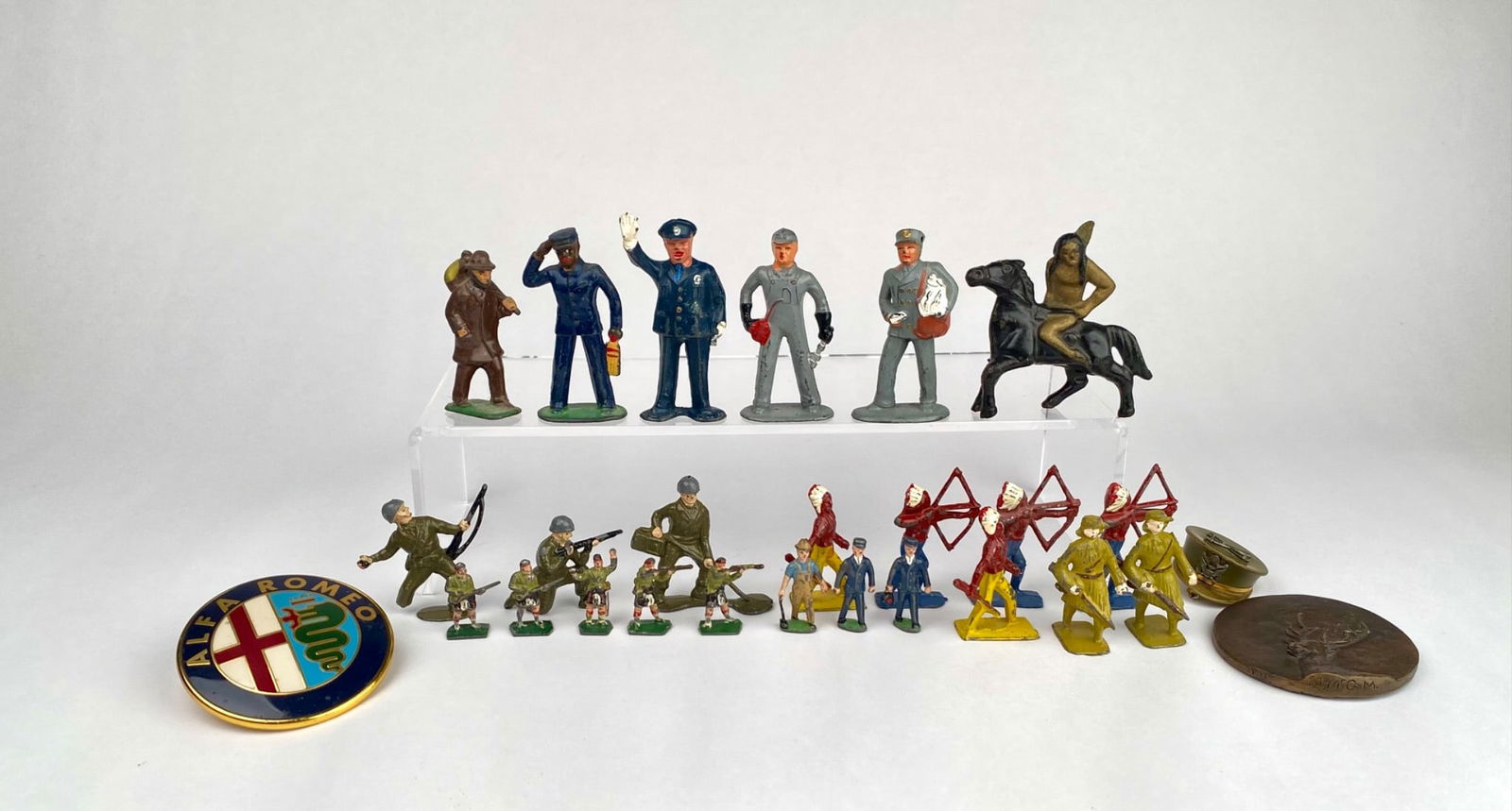 Lot of Lead and Metal Toy Figures With Pins and Medallions (1 of 12)
