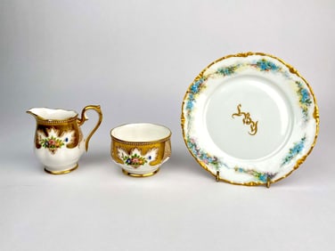 Royal Albert Bone China Creamer and Sugar Bowl with RC Versailles Plate