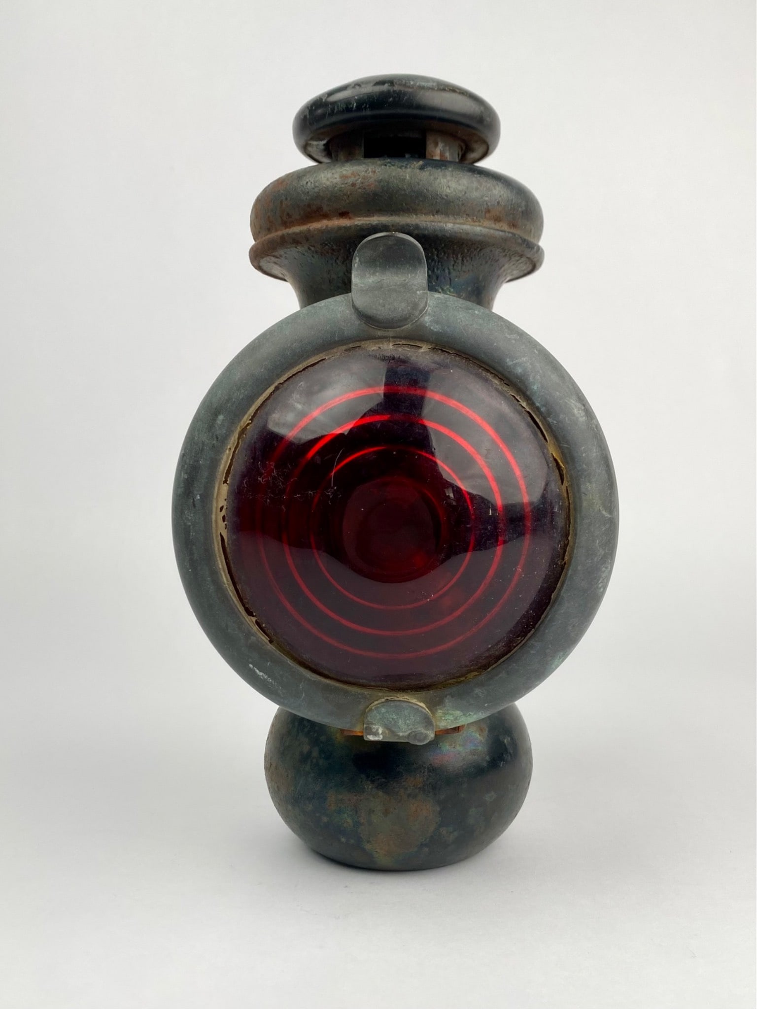 Antique Red Lens Railroad or Carriage Signal Lantern (1 of 8)