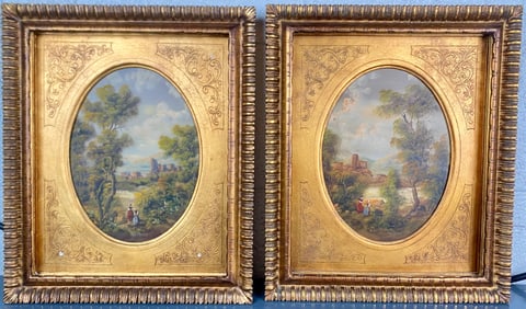 Pair of Italian Landscape Paintings Signed Van Thoren