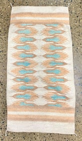 Southwestern Handwoven Wool Rug with Geometric Pattern