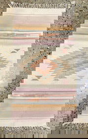 Pastel Southwestern Diamond Motif Wool Rug