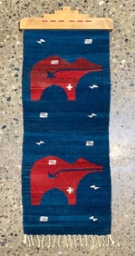 Southwestern Bear Wool Wall Hanging (Coyote Moon Woodworks)