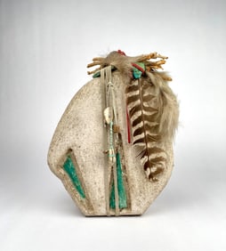 Native American Multi Media Sculpture Signed By Artist (1992)