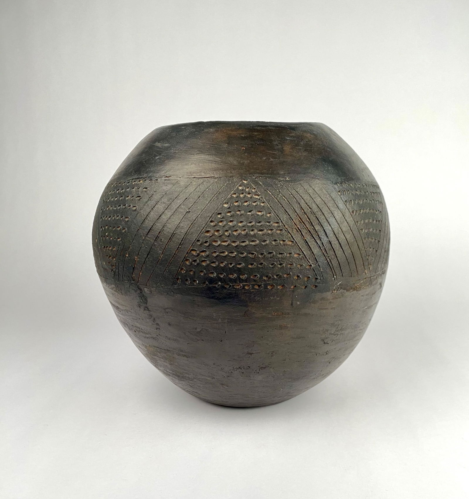 Native American Style Hand Coiled Blackware Pottery Vessel (1 of 7)