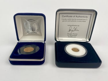 Pair of Certified Gold Coins: 1906 U.S. Liberty Head Quarter Eagle and 1766 England Half Guinea