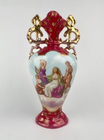 Antique Austrian Porcelain Vase with Classical Figures