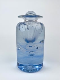Blue Hand Blown Glass Perfume Bottle with Stopper